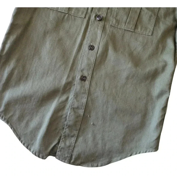 Vintage Boy Scouts of America Green Button Down Shirt Size 14 Sanforized Alabama - Picture 6 of 11